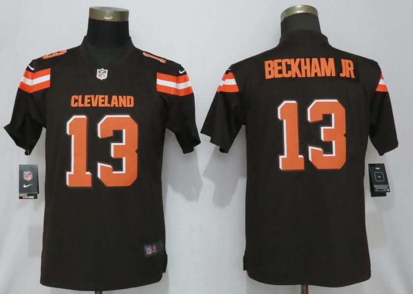 Women Cleveland Browns #13 Beckham jr Brown Nike Vapor Untouchable Player NFL Jerseys